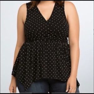 Torrid Black and White Polka Dot Tank 5x